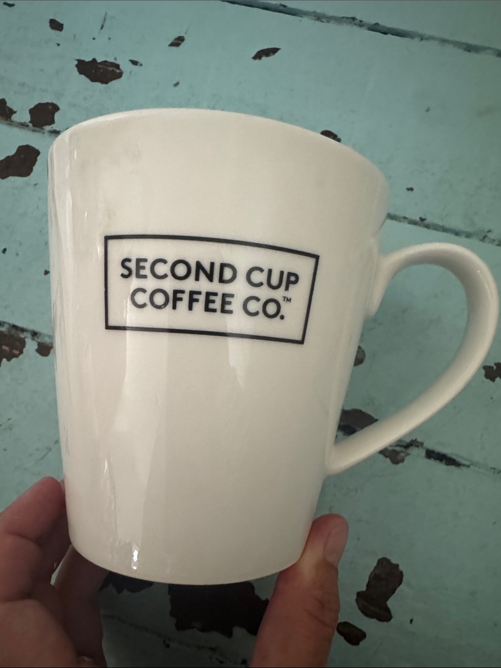 Second Cup Branded Ceramic Mug White w/ Black lettering